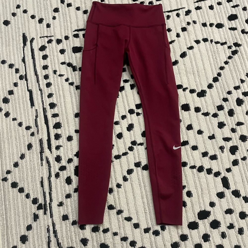 Dark red Nike women’s leggings size small